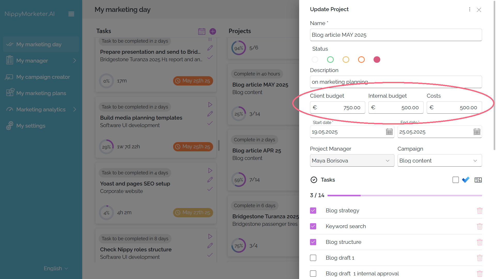 Edit budget and costs Nippy Agency project form update 20250523 Редактиране на бюджета и разходите Актуализиране на формуляра за проекта на Nippy Agency 20250523