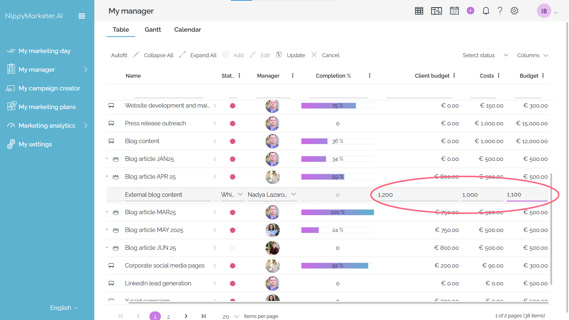 Manage Project budget and costs in Nippy Grid 20250523 1 Управление на бюджета и разходите по проекта в Nippy Грид 1