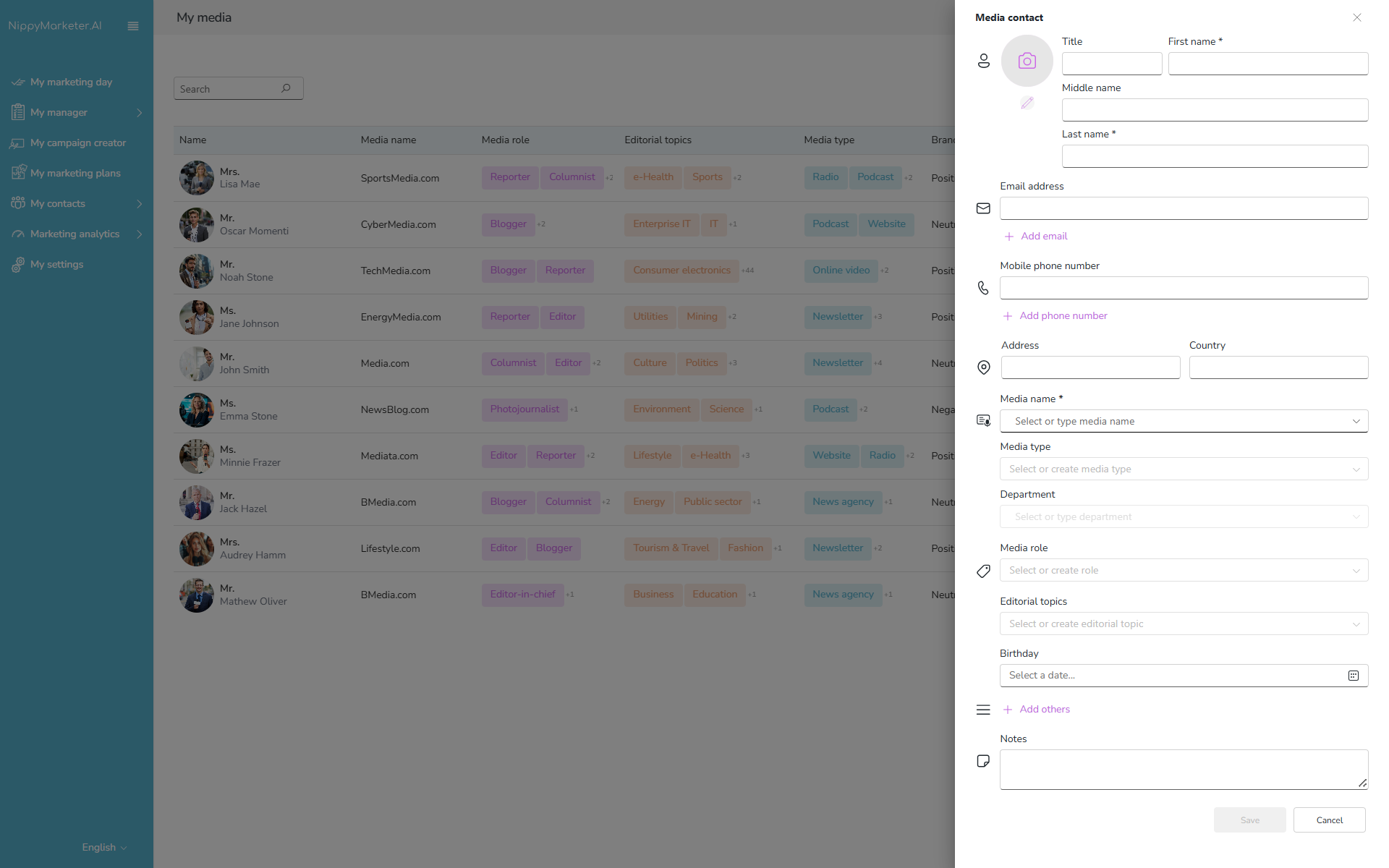 20251006 add new contect to Nippy media management