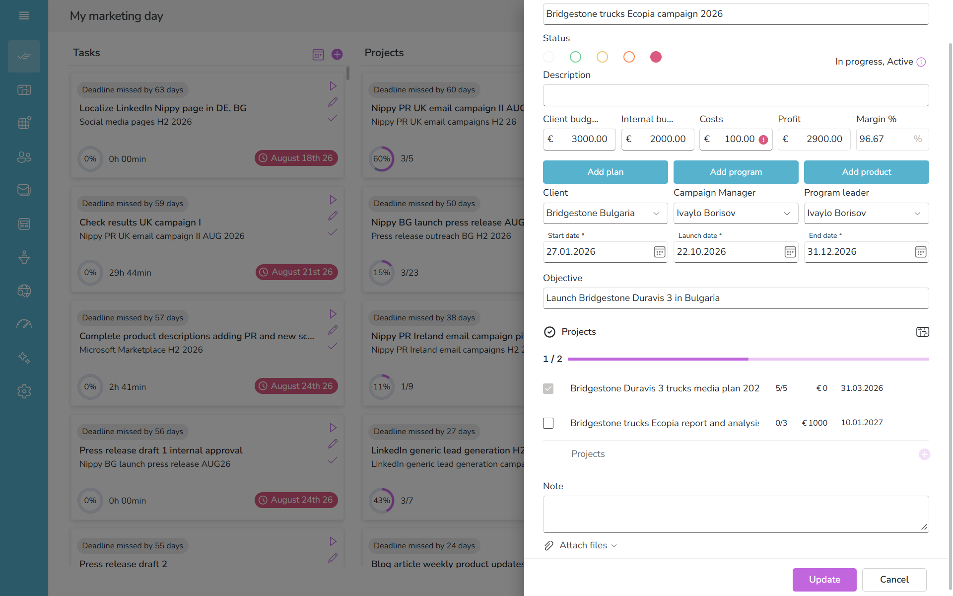 Campaign forms in Nippy pr marketer 20261019