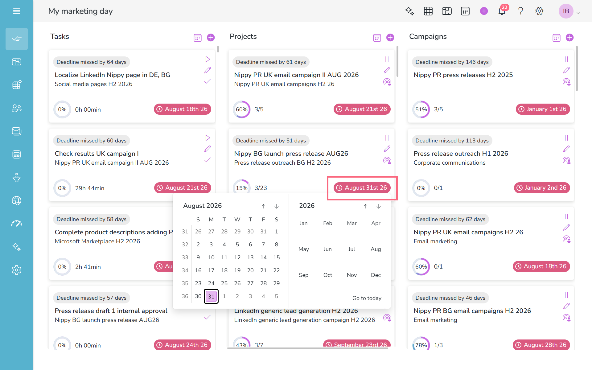 Change project dates in Nippy pr marketer dashboard 20261020 Change project dates in Nippy pr marketer dashboard 20261020