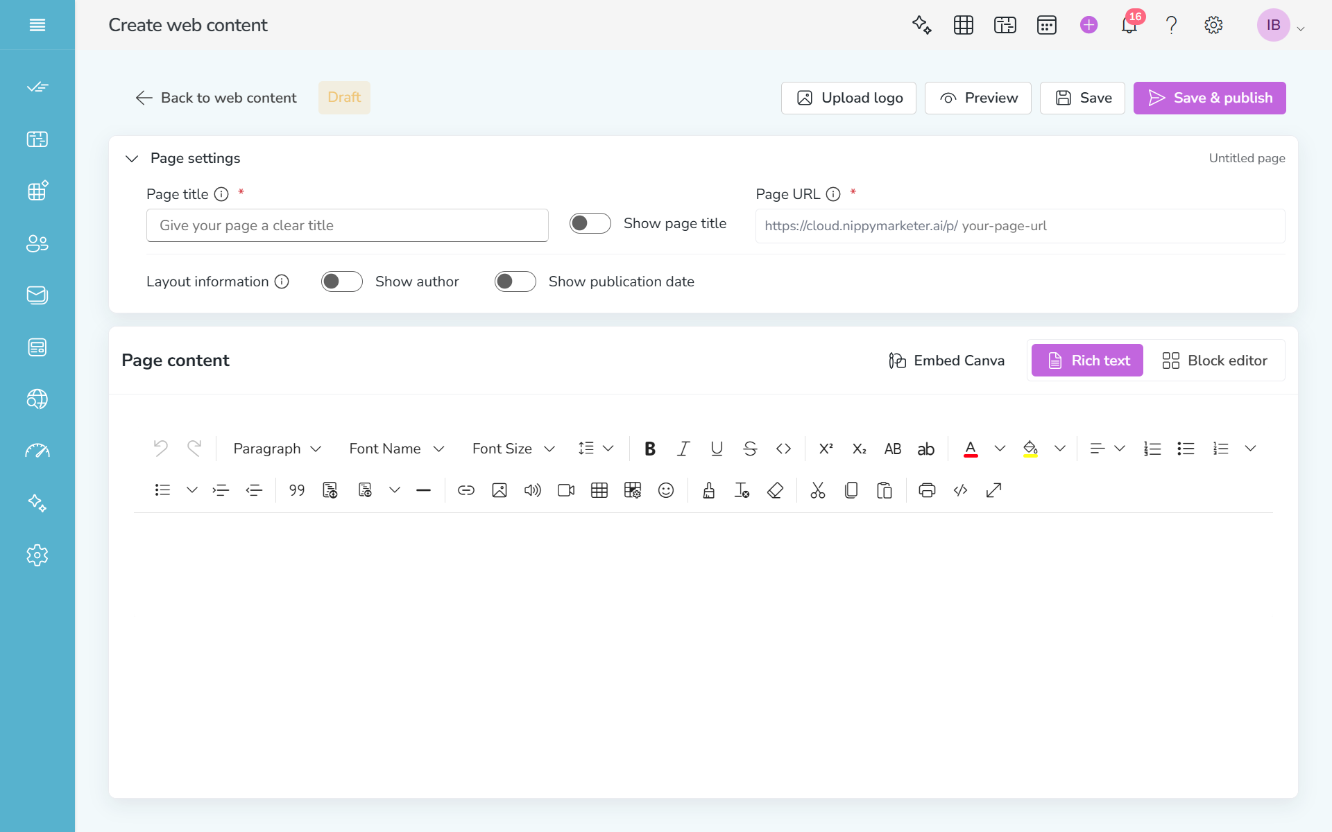 Create new content in Nippy PR content creator 20261004