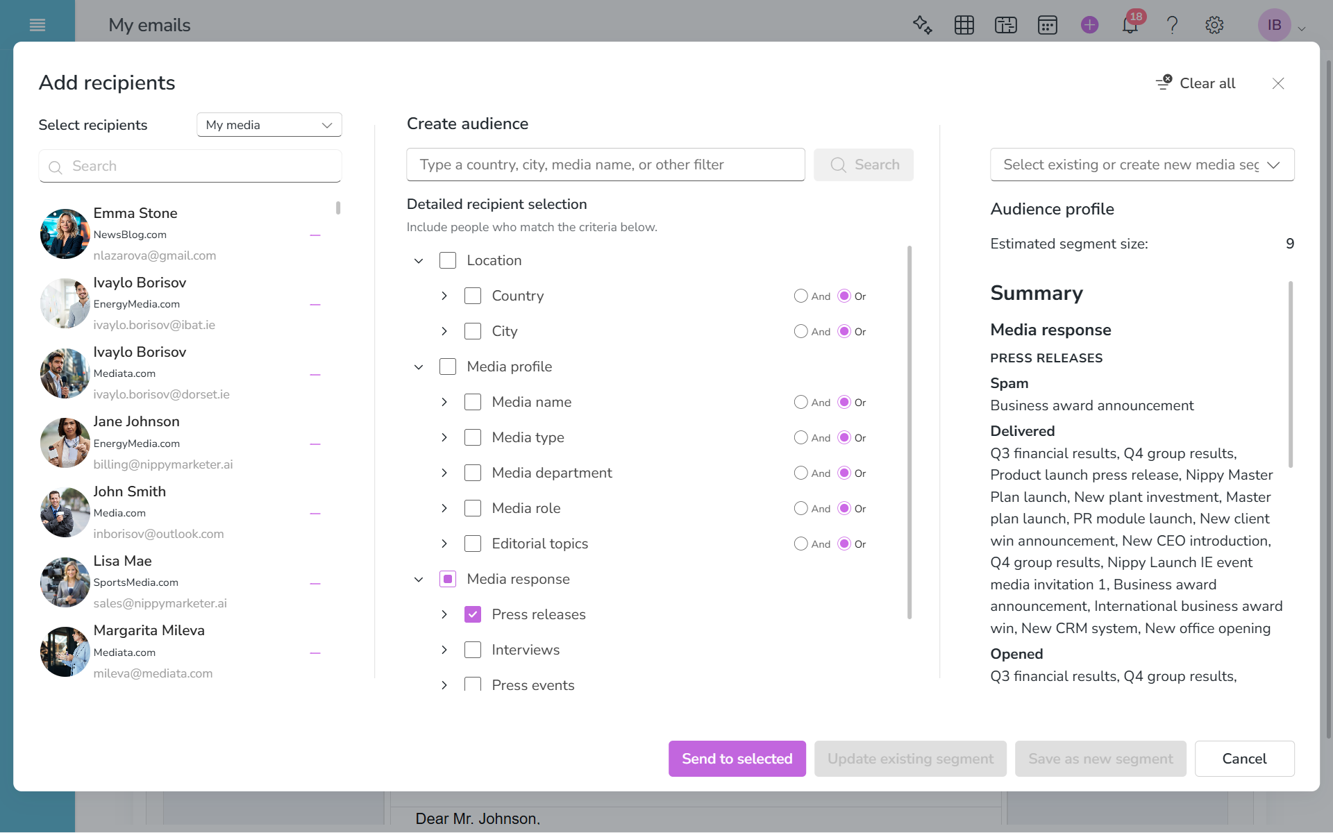 Nippy PR email recipients selector 20261018 Nippy PR email recipients selector 20261018