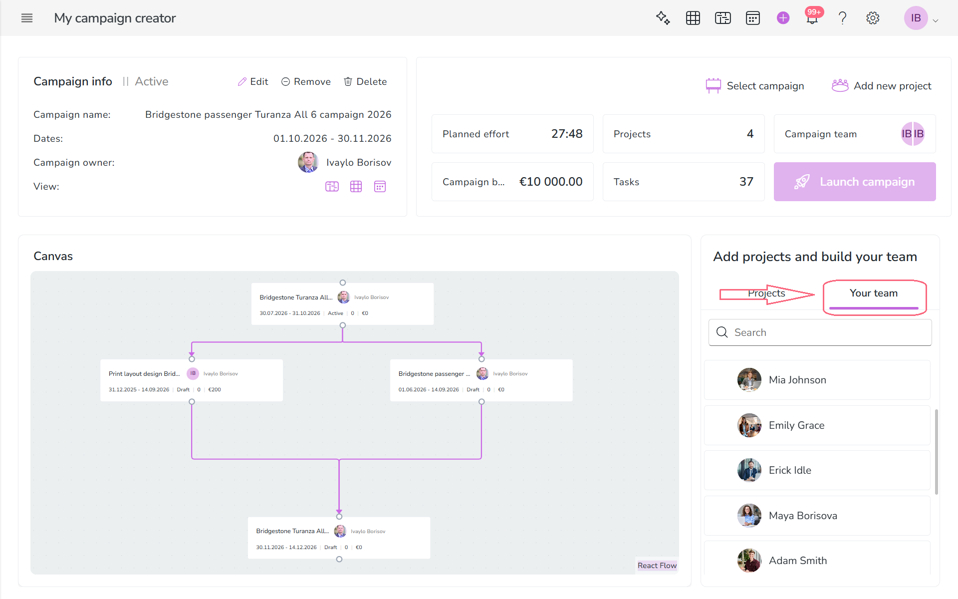 Assign project managers in Nippy campaign creator 20260618 Assign project managers in Nippy campaign creator 20260618